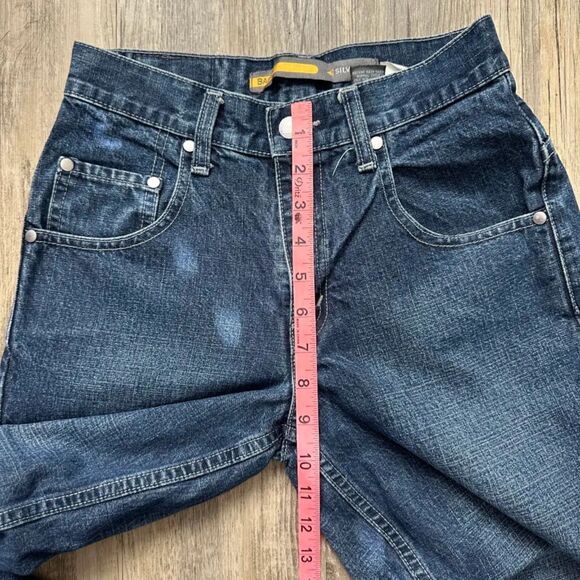 Vintage Levi's Silver Tab Baggy Fit Dark Wash Denim Jeans Size 10 Youth - Picture 8 of 9